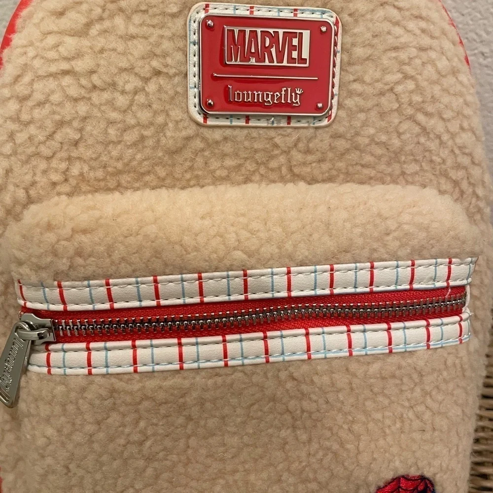 NWT Marvel Loungefly Sherpa Mini Backpack Spider-Man​​​​​​​